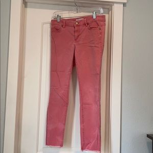 Salmon pink jeans